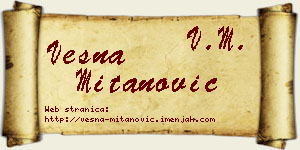 Vesna Mitanović vizit kartica